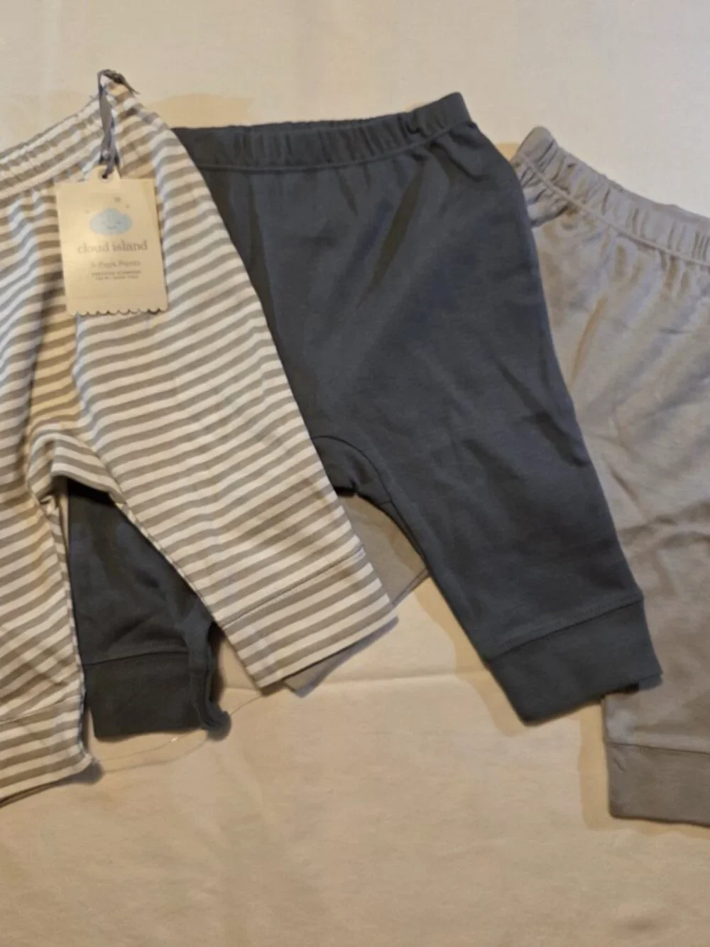 Baby 3pk Cotton Jogger Pants- Cloud Island™ Gray 3-6M